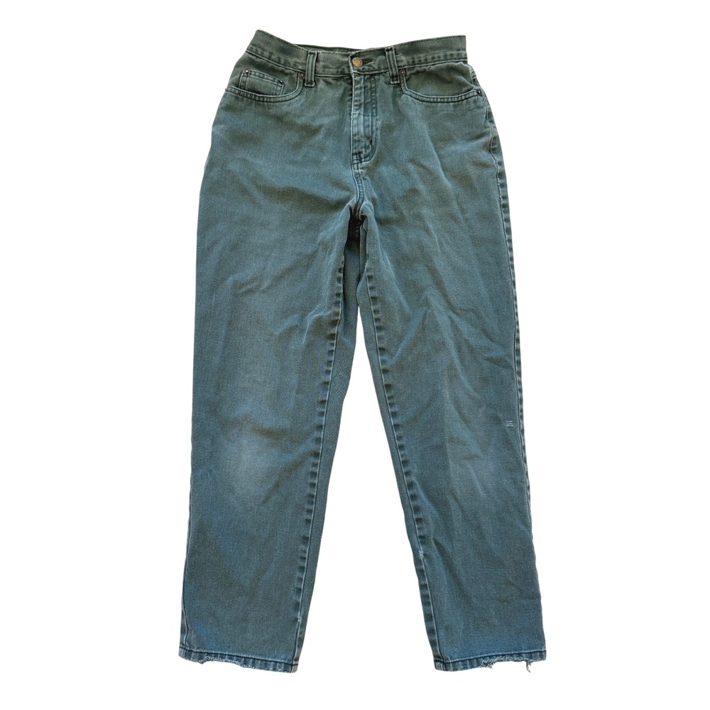 VTG! Bill Blass Easy Fit Jeans Olive Green High Rise Mom Jeans Cotton 6P 29"